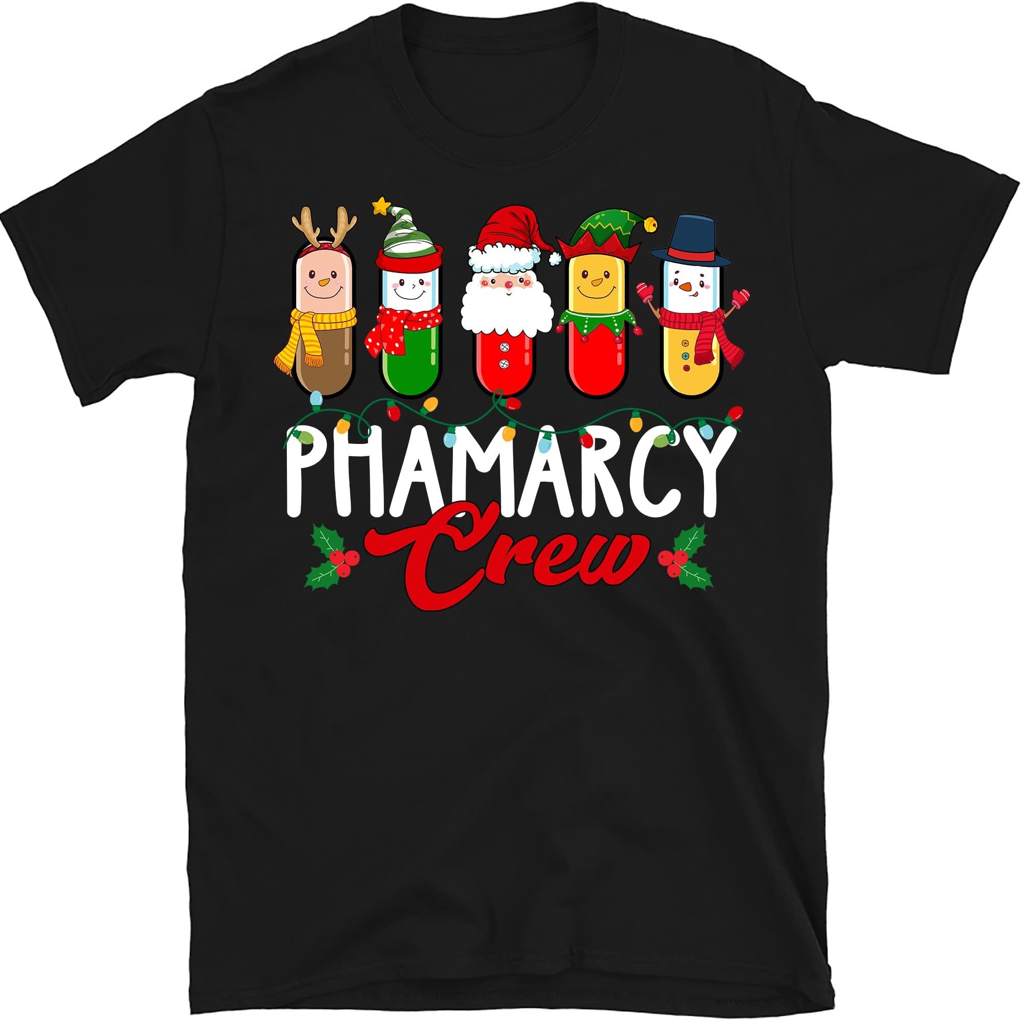TEEDIYPharmacy Crew Shirt, Pharmacist Shirt, Pharmacy Technician, Christmas Shirt, Pharmacist, Xmas Shirt for Pharmacists - Black 3X-Large