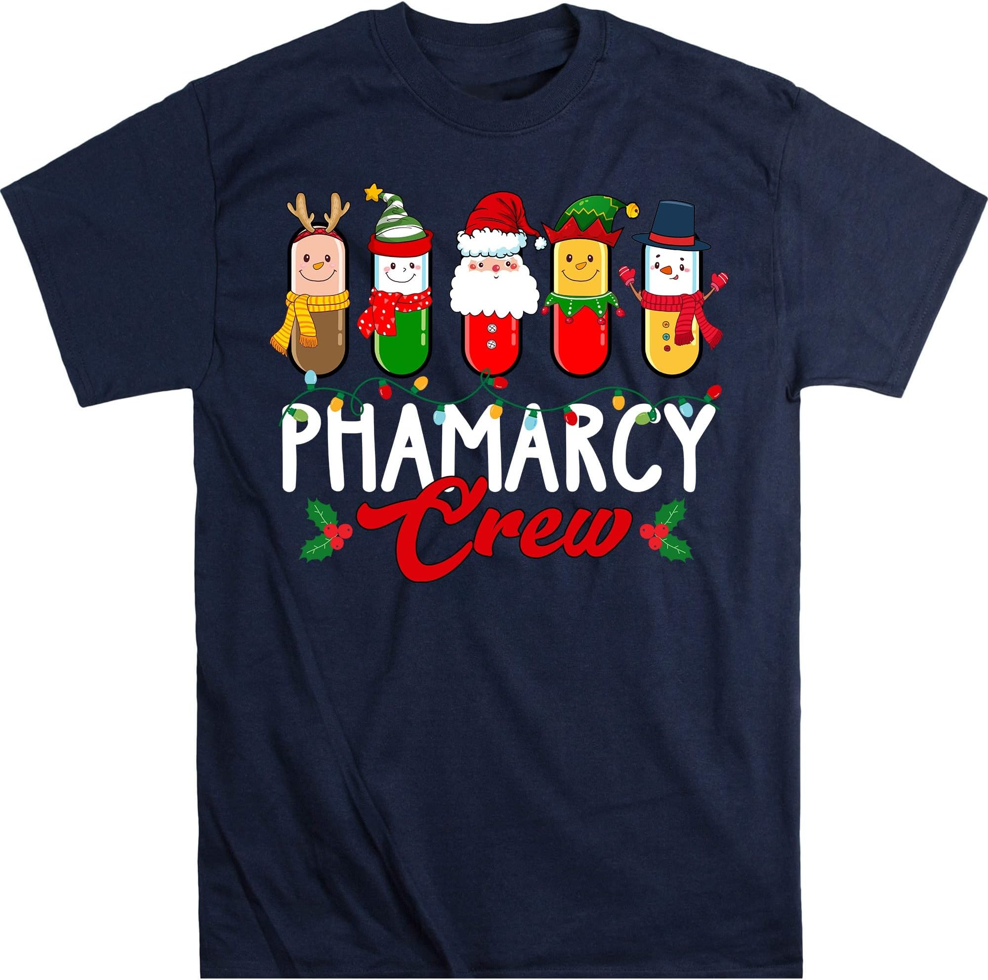 TEEDIYPharmacy Crew Shirt, Pharmacist Shirt, Pharmacy Technician, Christmas Shirt, Pharmacist, Xmas Shirt for Pharmacists - Navy Small