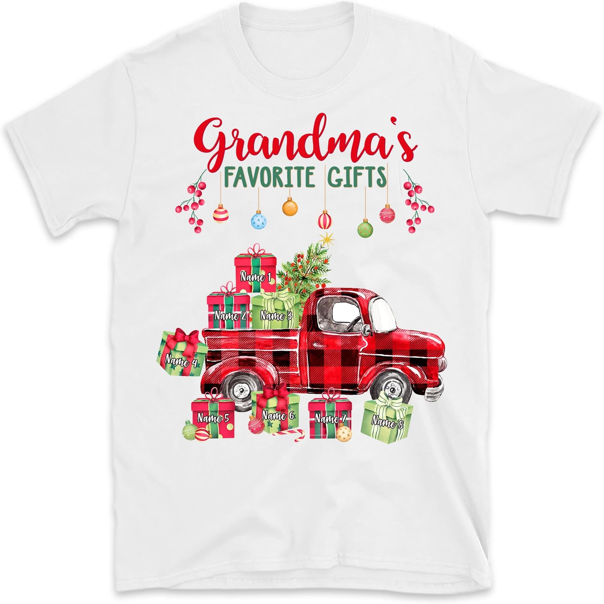 TEEDIYPersonalized Grandmas Favorite Gifts Shirt, Custom Grandkids Names Grandma T Shirts, for Grandpa, Mom, Dad Multicolored