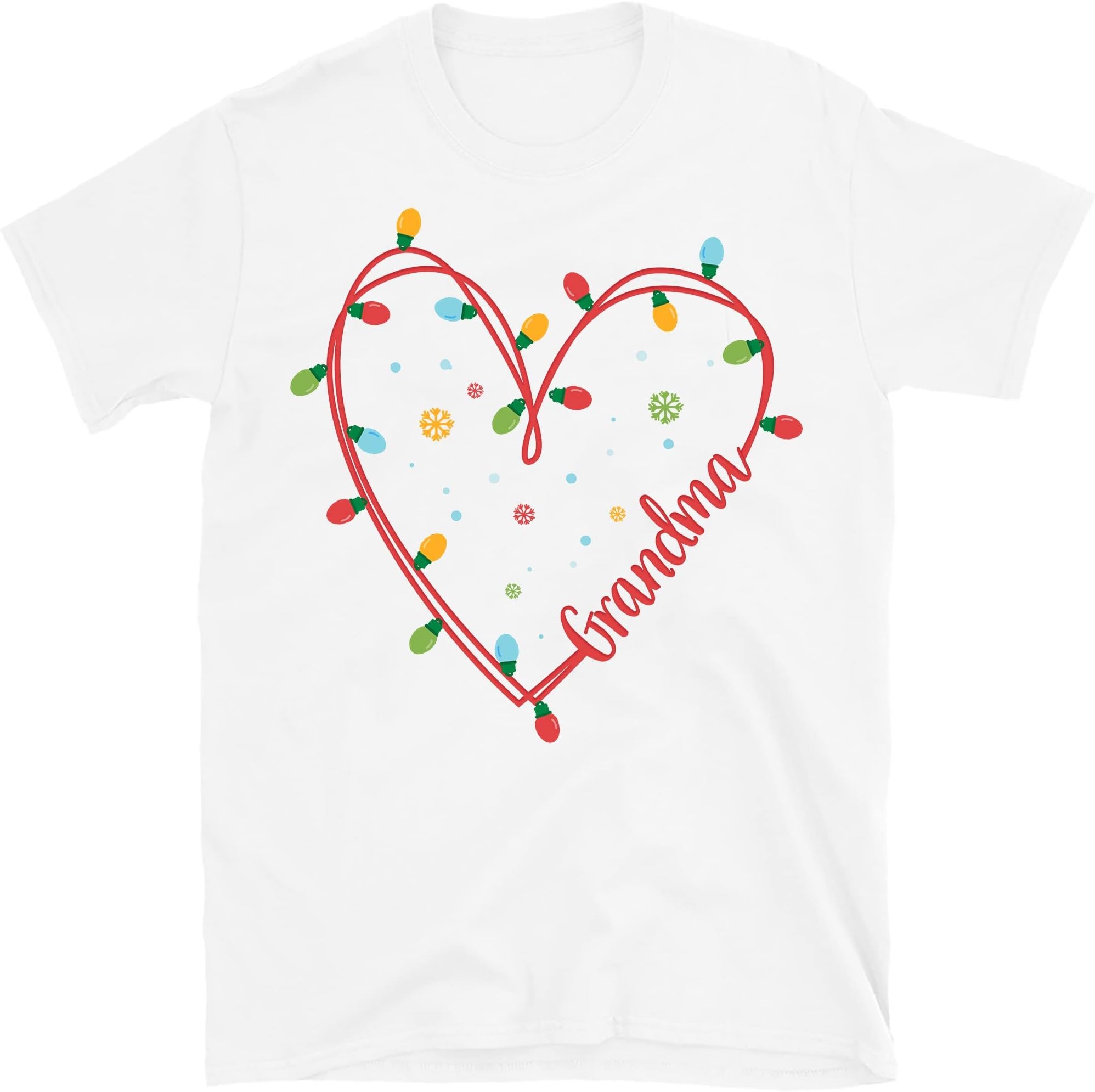 TEEDIYPersonalized Nana Christmas Heart Shirt, Custom Grandkids Names Grandma T Shirt, for Grandpa, Mom, Dad, Blessed to Be Called Grandma Multicolored