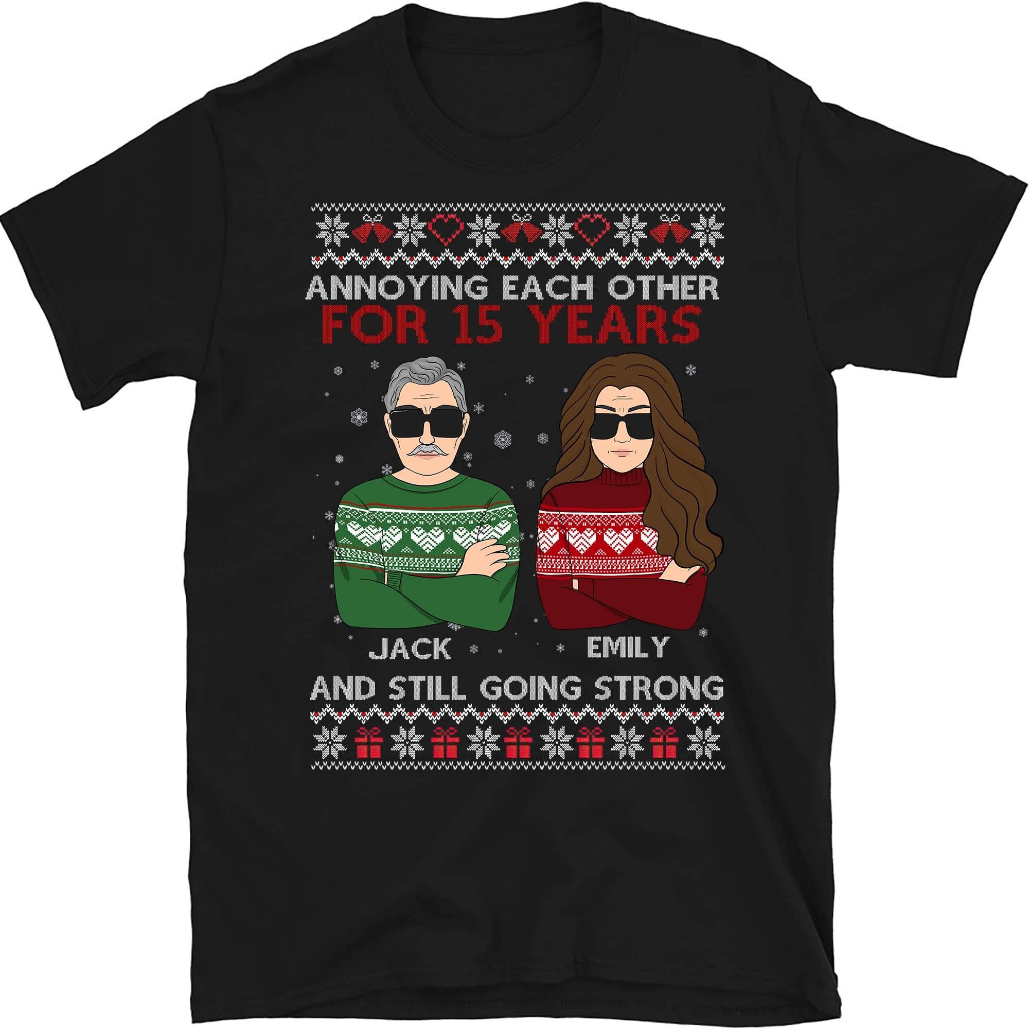 TEEDIYPersonalized Christmas Couple Gift Annoying Each Other for Years and Still Going Strong Shirt, Husband and Wife Customized Shirt, Anniversary Christmas Shirt