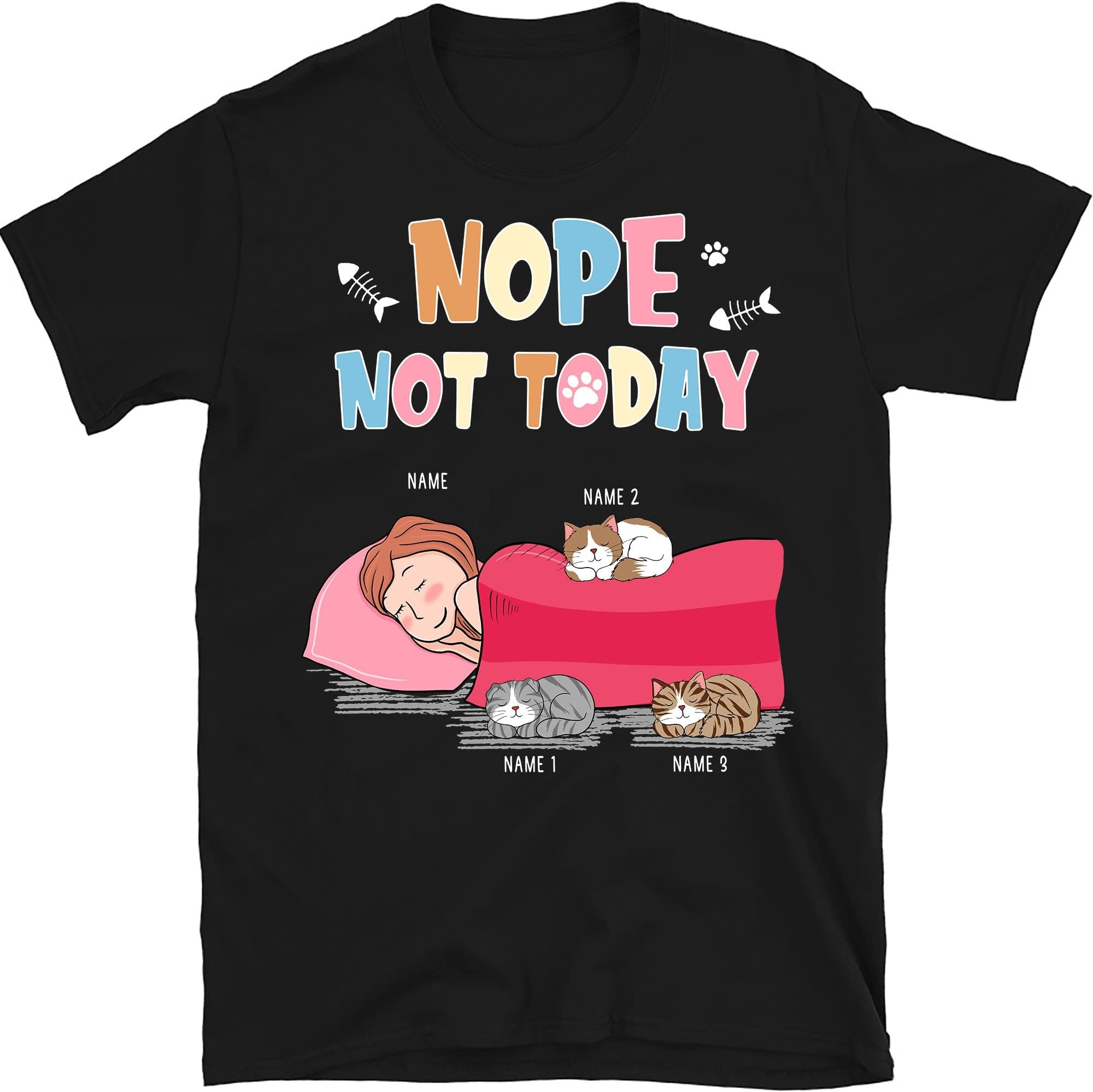 TEEDIYPersonalized Just a Girl Who Loves Cats Tshirt Cute Cat Lover Gifts T-Shirt, Custom Cat Lovers Shirt, Funny Cat Tee, Nope Not Today Shirts Multicolored