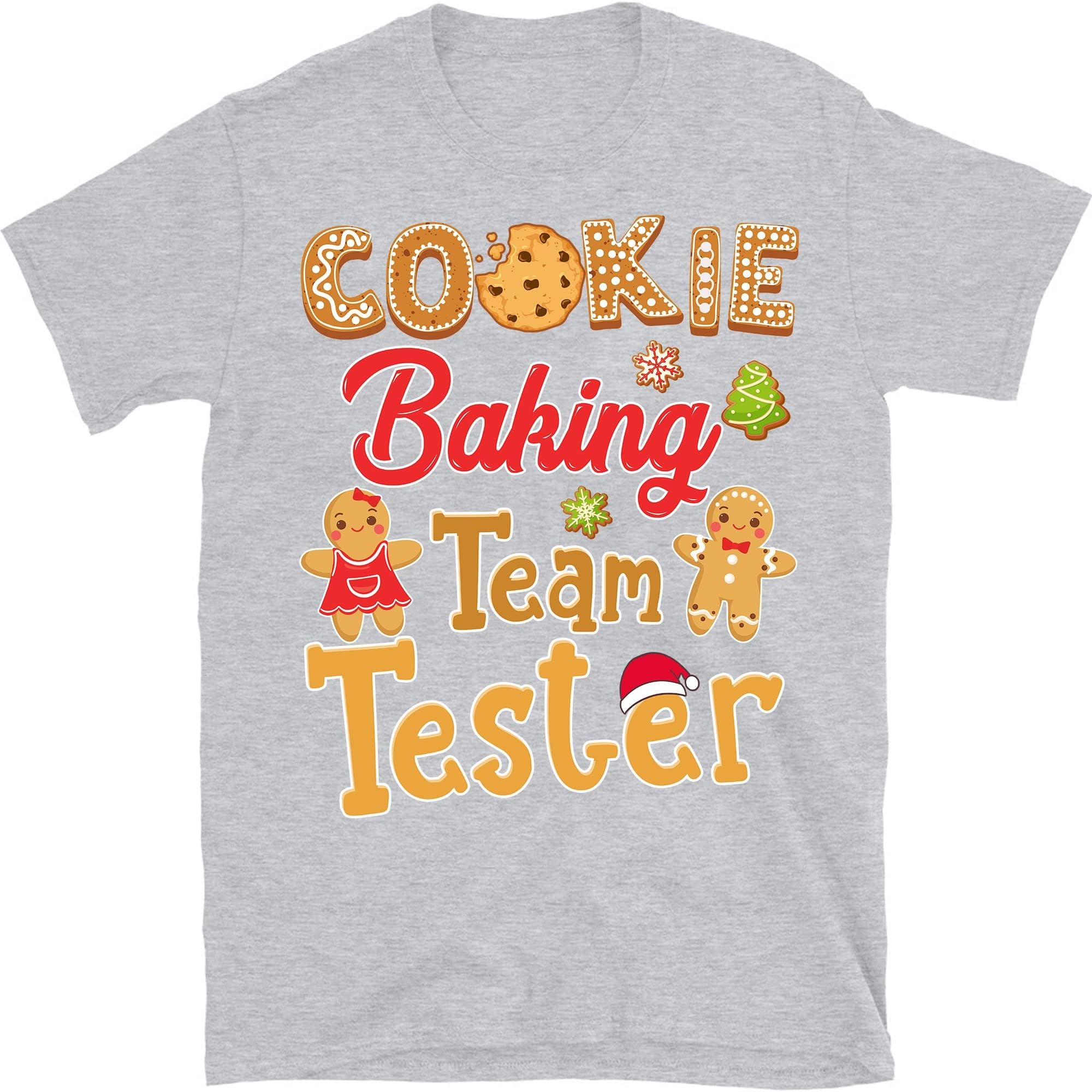 TEEDIYCookie Baking Team Tester Gingerbread Christmas T-Shirt - Sport Grey 3X-Large