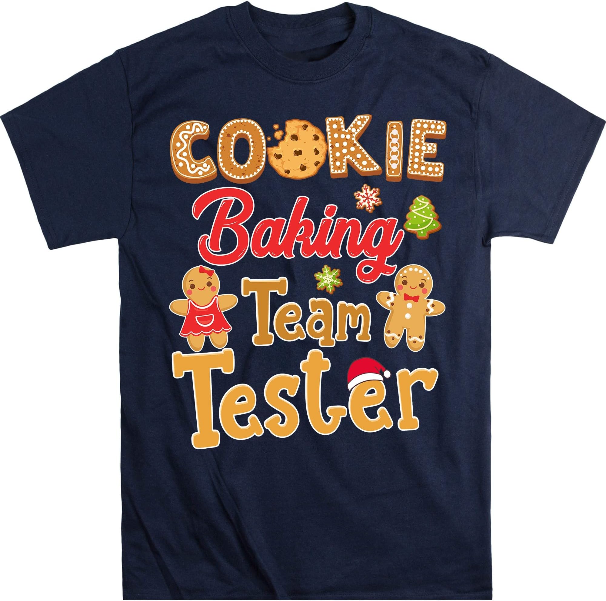 TEEDIYCookie Baking Team Tester Gingerbread Christmas T-Shirt - Navy 4X-Large
