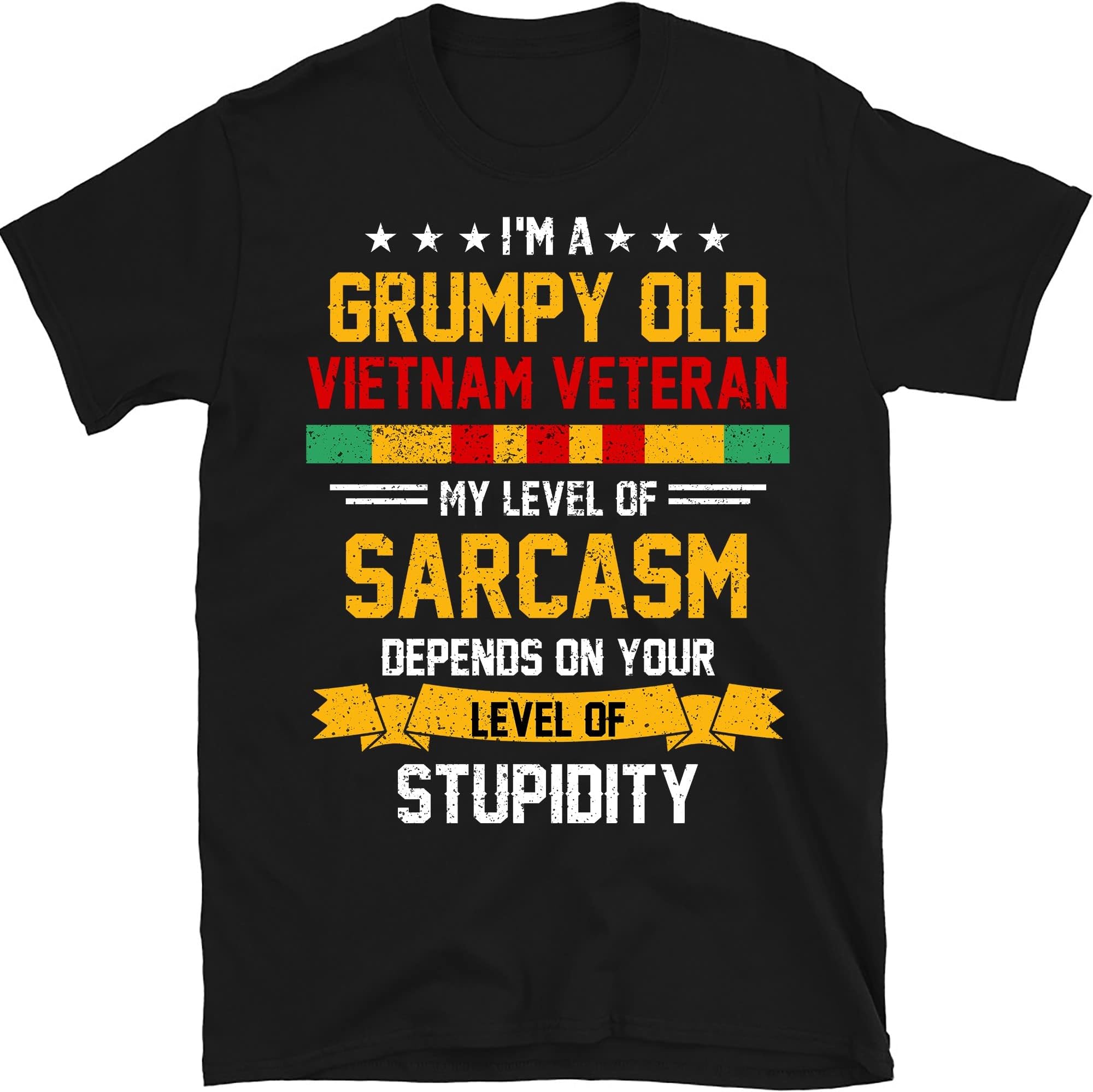 TEEDIYIm a Grumpy Old Vietnam Veteran T Shirt, Veteran Day T-Shirt - Black X-Large