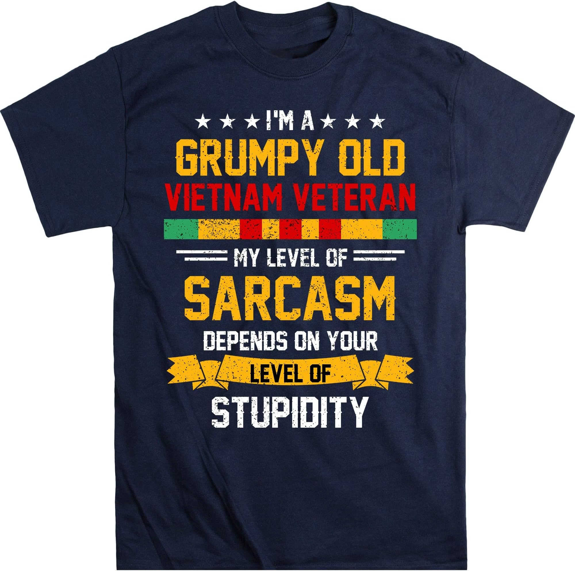 TEEDIYIm a Grumpy Old Vietnam Veteran T Shirt, Veteran Day T-Shirt - Navy Small