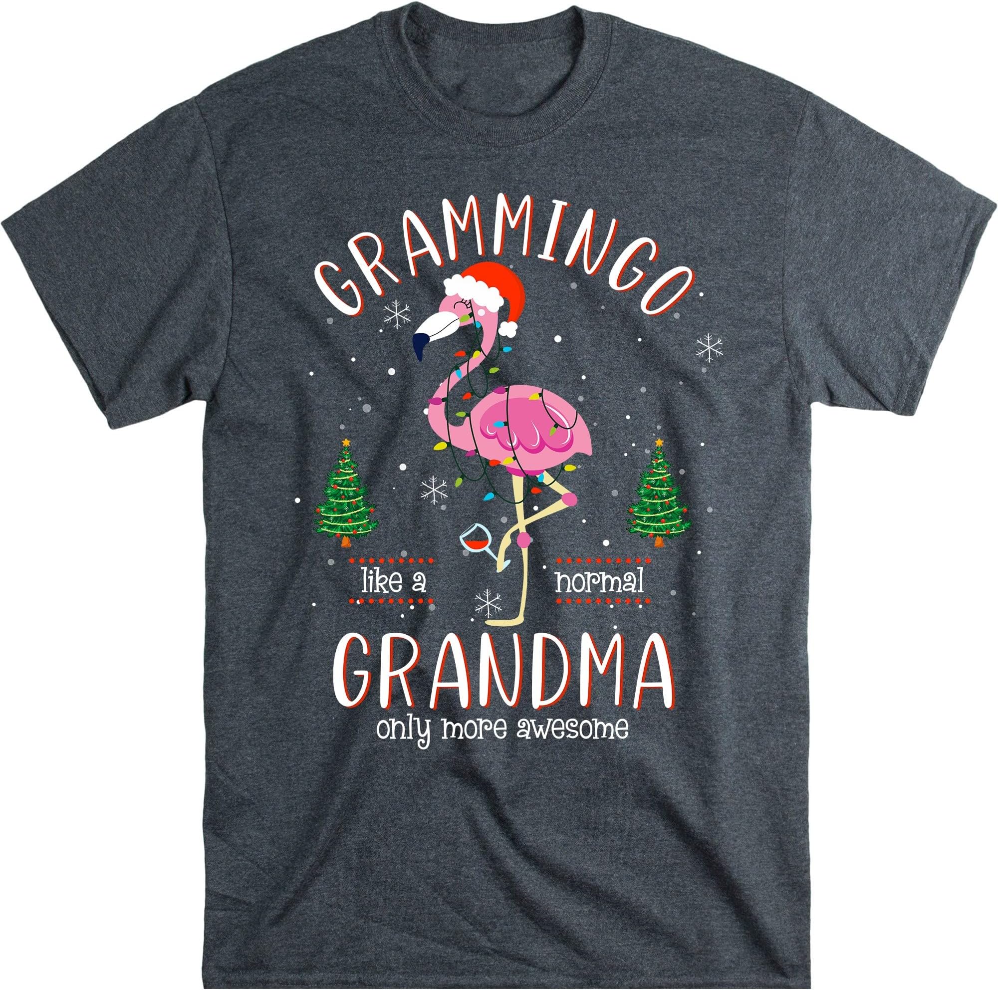 TEEDIYChristmas Grammingo Like a Normal Grandma Only More Awesome Mom T-Shirt - Dark Heather X-Large