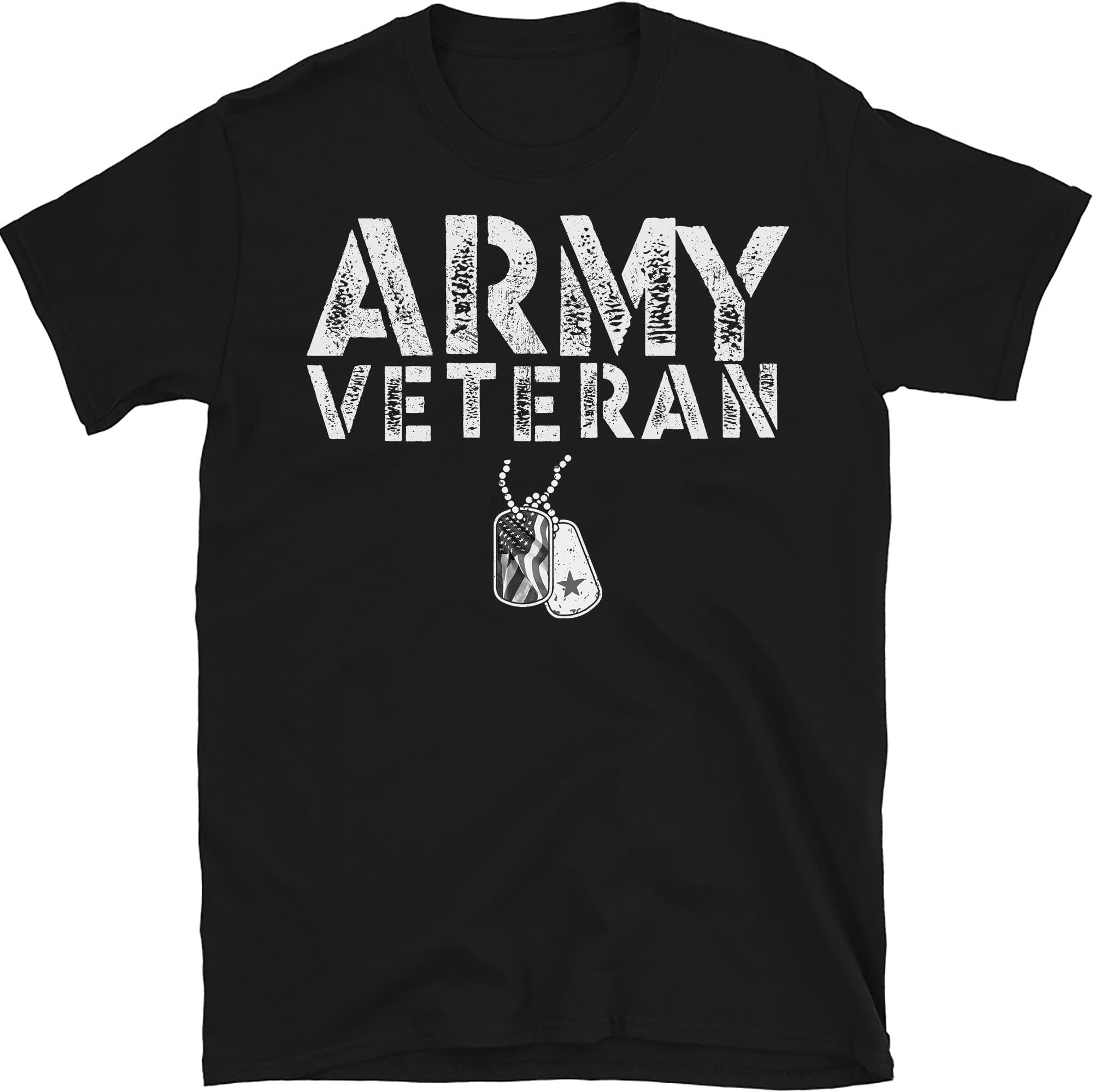 TEEDIYVeteran Fathers Day Shirts T-Shirt, Gift for Veteran Dad Grandfather, Funny Veteran Tee, Veteran Month Shirt Proud Us Army - Black Small
