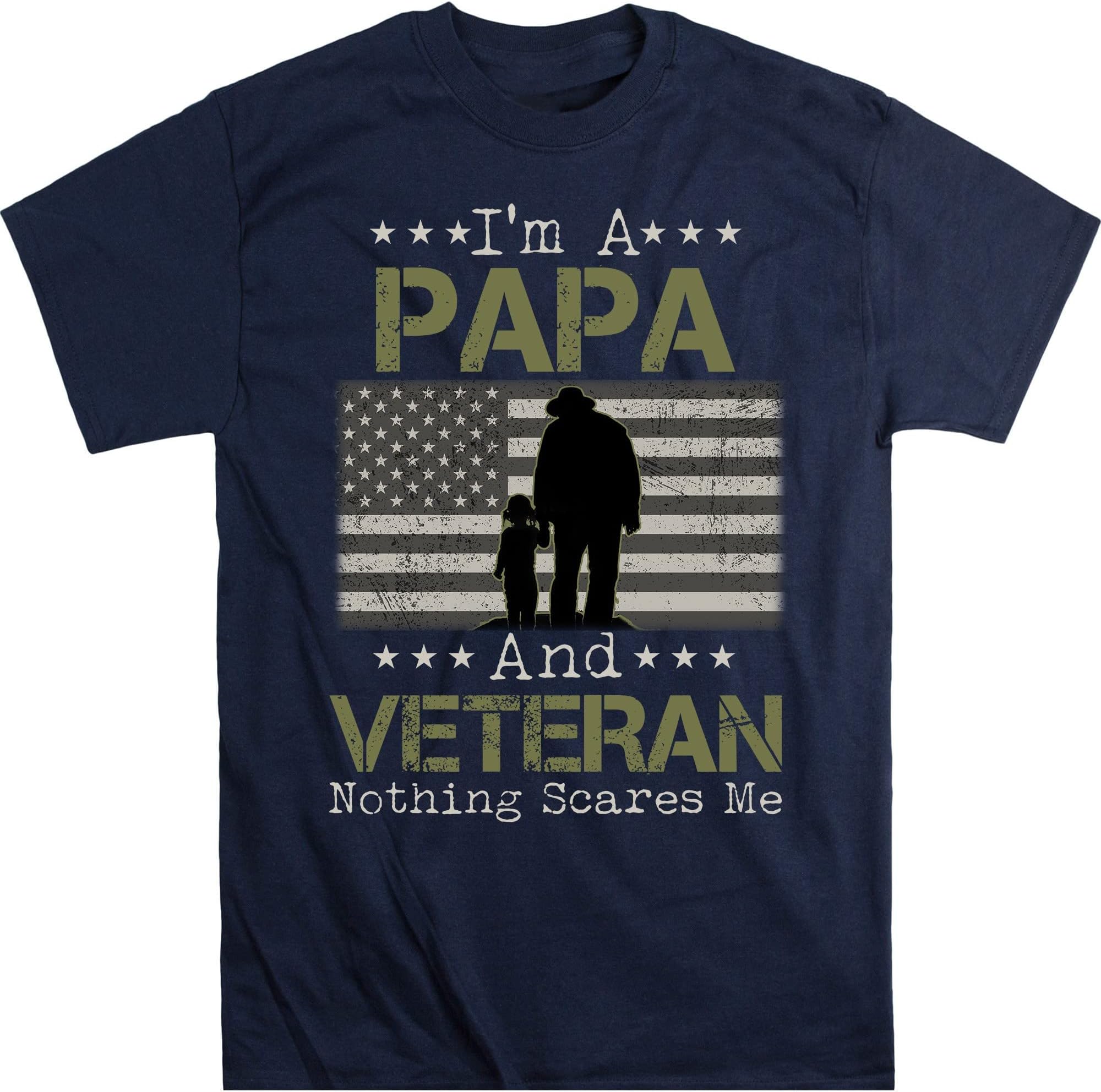 TEEDIYIm a Dad Grandpa T-Shirt Veteran Fathers Day Shirts T-Shirt, Gift for Veteran Dad Grandfather, Funny Veteran Tee - Navy 3X-Large