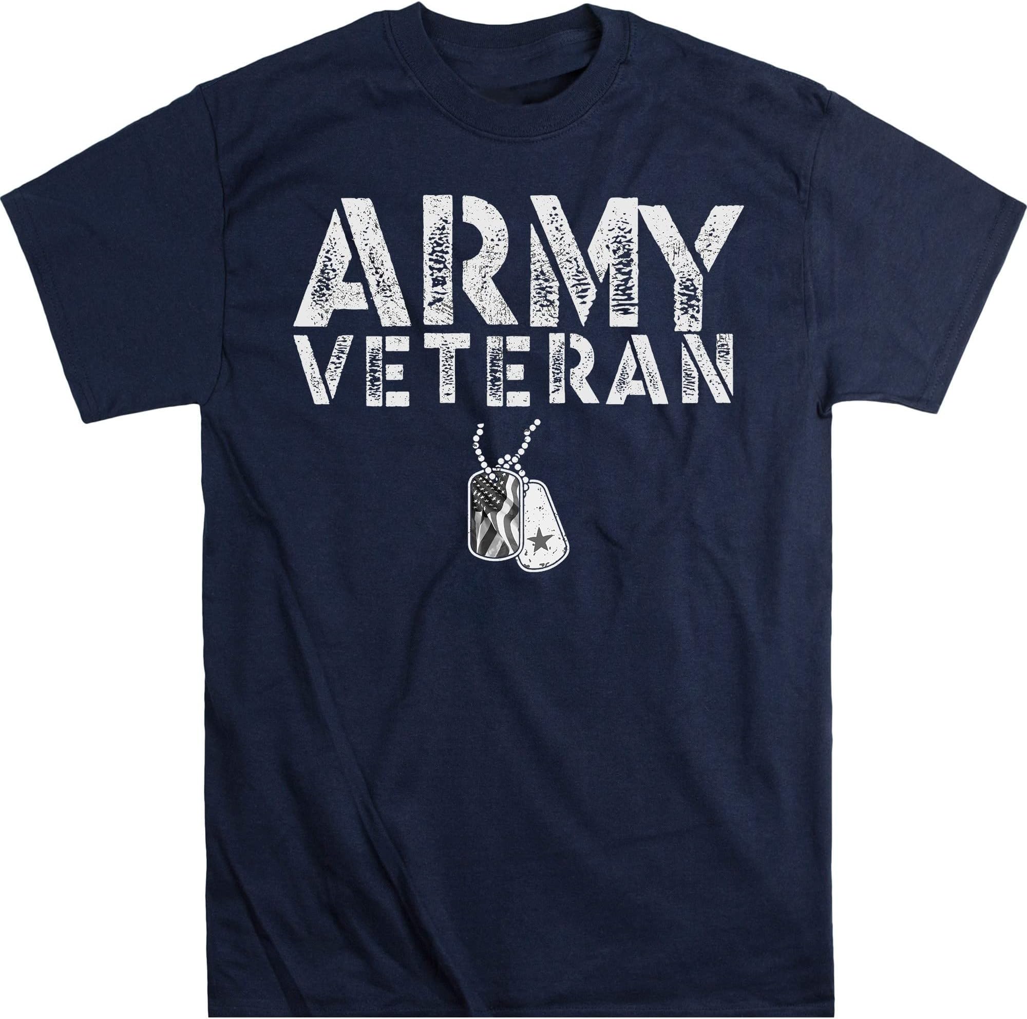 TEEDIYVeteran Fathers Day Shirts T-Shirt, Gift for Veteran Dad Grandfather, Funny Veteran Tee, Veteran Month Shirt Proud Us Army - Navy X-Large