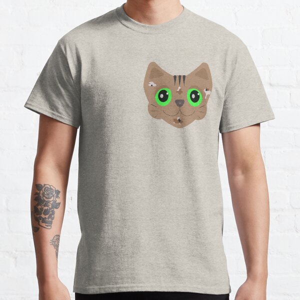Happy Cute Calico Cat Face Classic T-Shirt