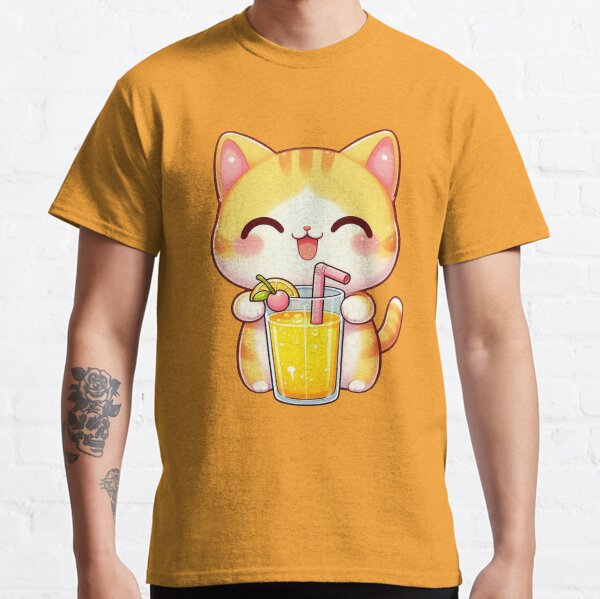 Kawaii cat with smoothie Classic T-Shirt