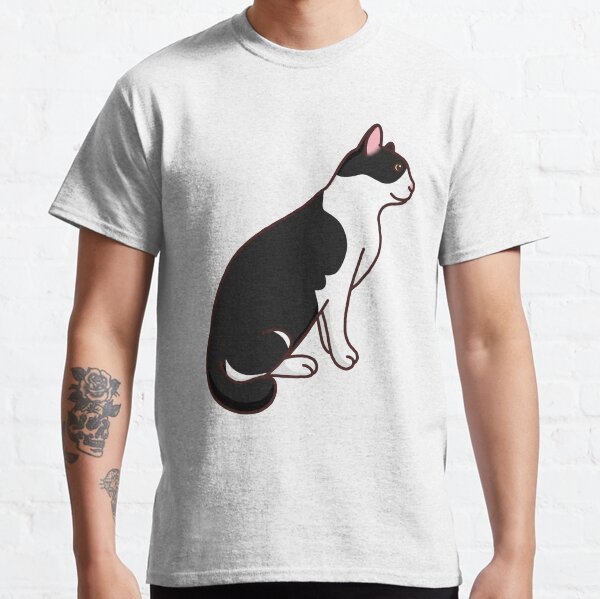 Black-white cat with a stubborn face Classic T-Shirt