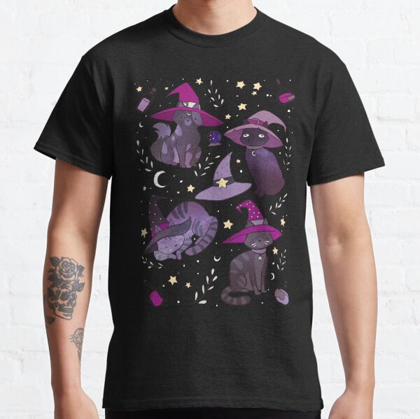 Cosmic magical galaxy cat witches pack - cute witch cat with fantasy items purple witch Classic T-Shirt