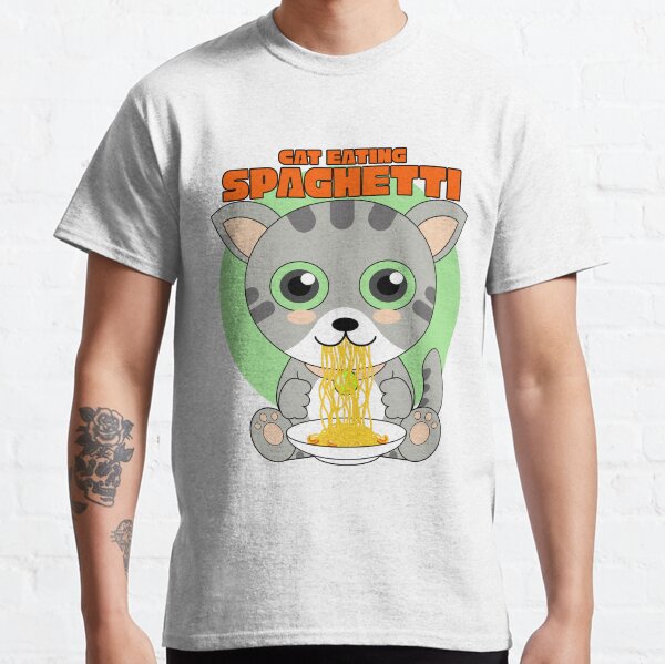 Cat eating spaghetti Classic T-Shirt