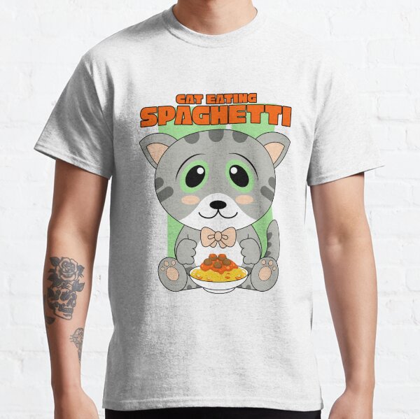 Cat eating spaghetti Classic T-Shirt