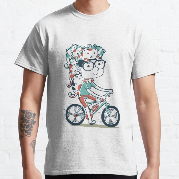 Cute Cycling Cats Familly Classic T-Shirt