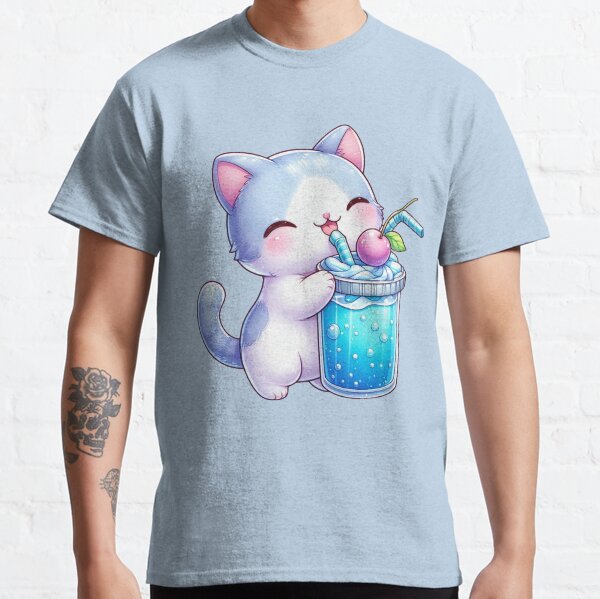 Kawaii cat with smoothie Classic T-Shirt