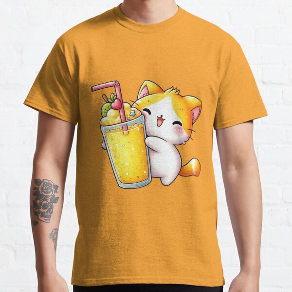 Kawaii cat with smoothie Classic T-Shirt