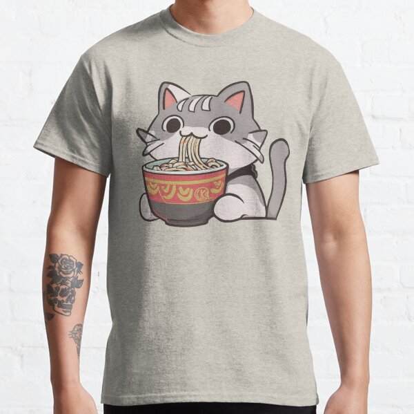 Cat eating spaghetti Classic T-Shirt