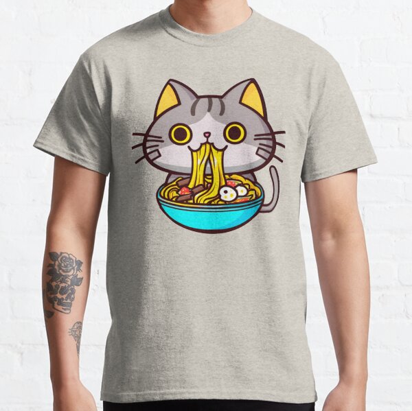 Cat eating spaghetti Classic T-Shirt