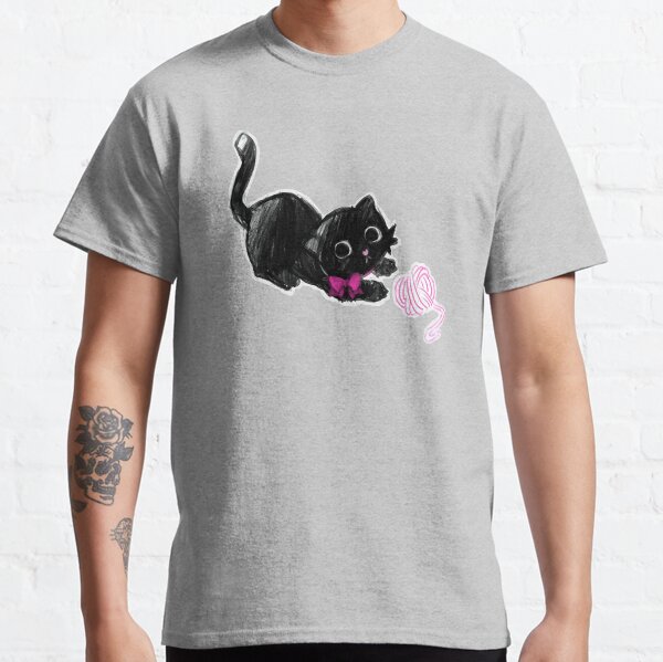 Black cat playing with wool Classic T-Shirt