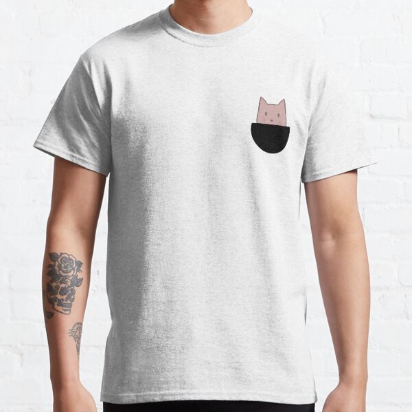 Black Pocket Kitty Classic T-Shirt