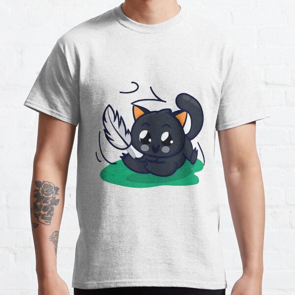 Cute black cat playing Classic T-Shirt