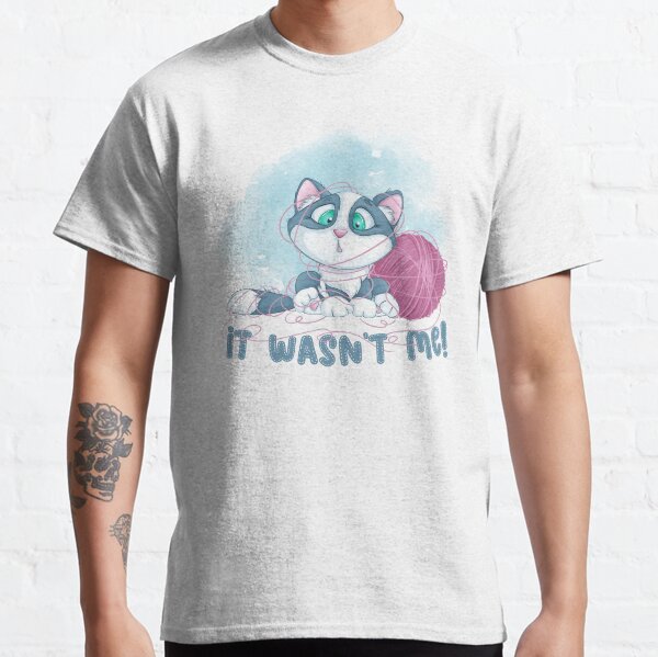 Kitten It wasnt me cat with yarn cute Classic T-Shirt