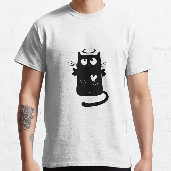 Cute Cat Angel - Big Heart Classic T-Shirt