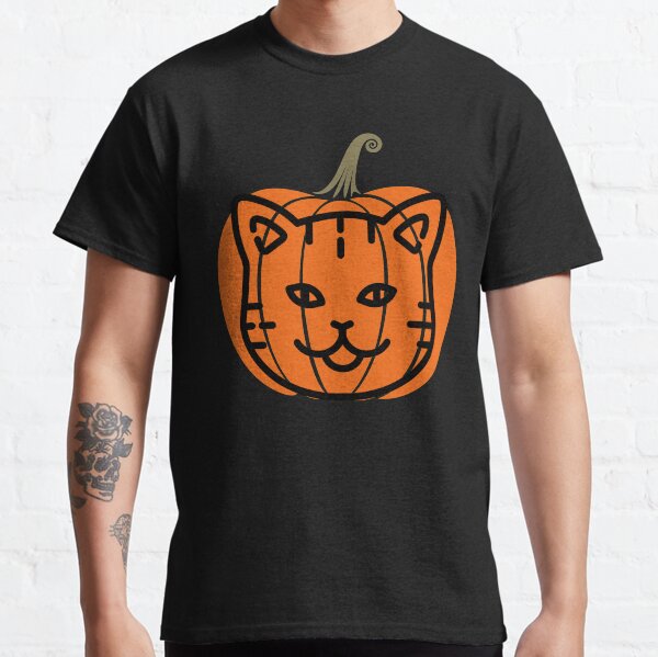 Funny Cat Pumpkin For Halloween Classic T-Shirt