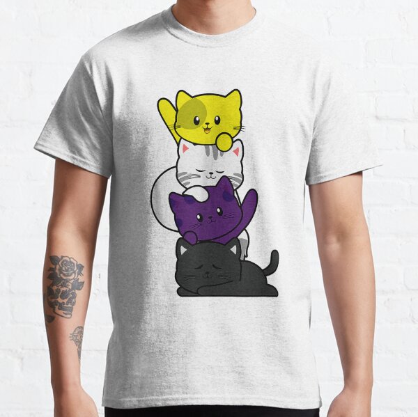Cat Paint Colorful Cat, asexual cat Classic T-Shirt
