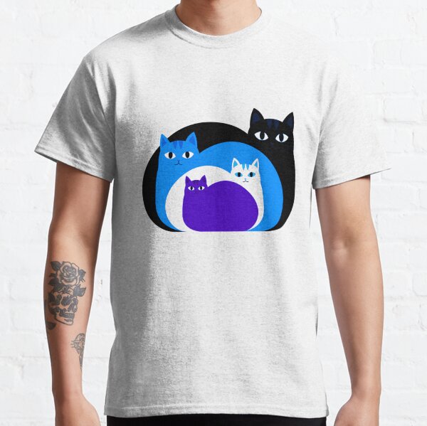 Asexual Flag Cat Cute Cat Paint Colorful Cat Asexual Flag Cat Classic T-Shirt
