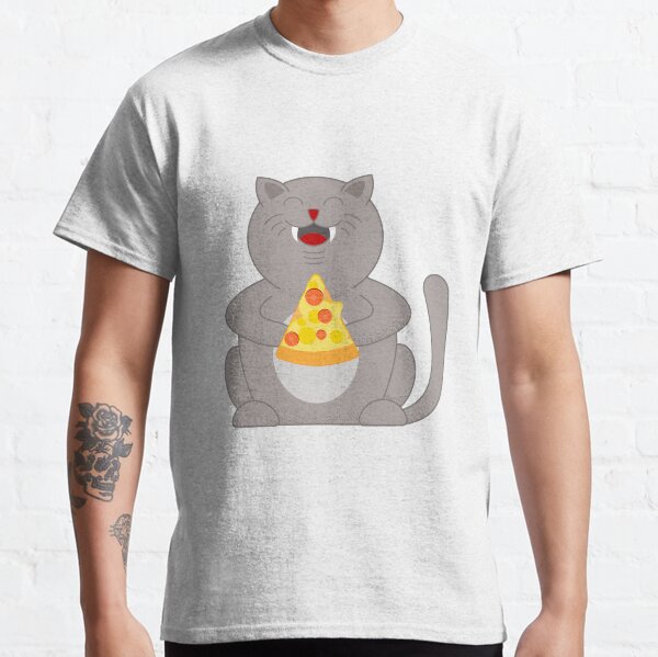 Chubby Cat Eat Pizza Classic T-Shirt