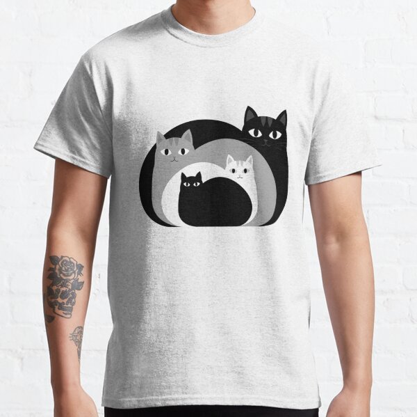 Funny Asexual Flag Cat Cute Cat Paint Colorful Cat Classic T-Shirt