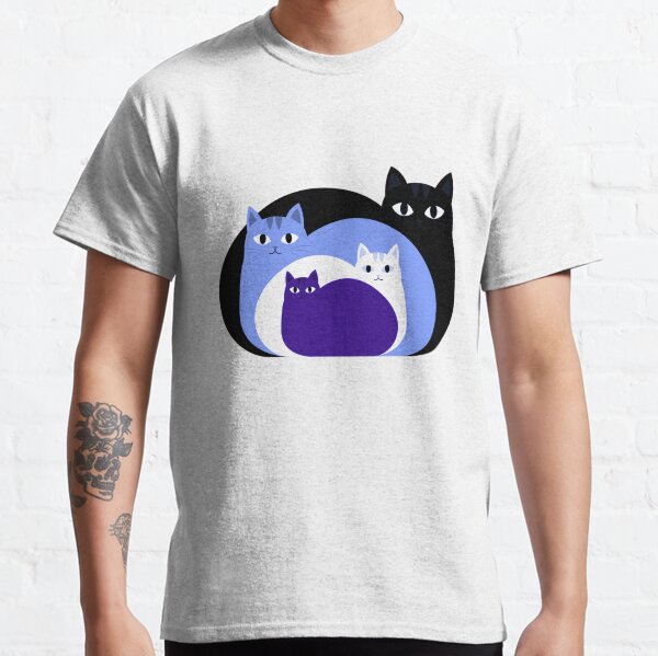 Cute Cat Paint Colorful Cat Asexual Flag Cat Classic T-Shirt