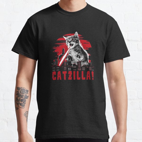 Cute Kitten - Beware Laser Cat Catzilla In City Sunset Classic T-Shirt