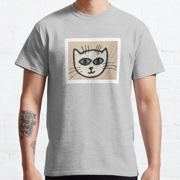 White Cat On Wood Classic T-Shirt