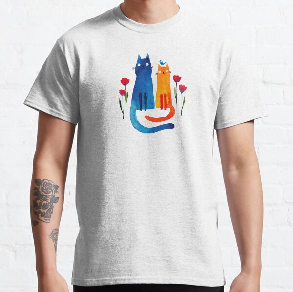 Purrfect Day watercolour cat painting Classic T-Shirt