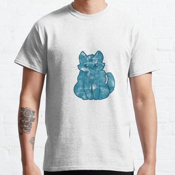 Blue Watercolor Cat Classic T-Shirt