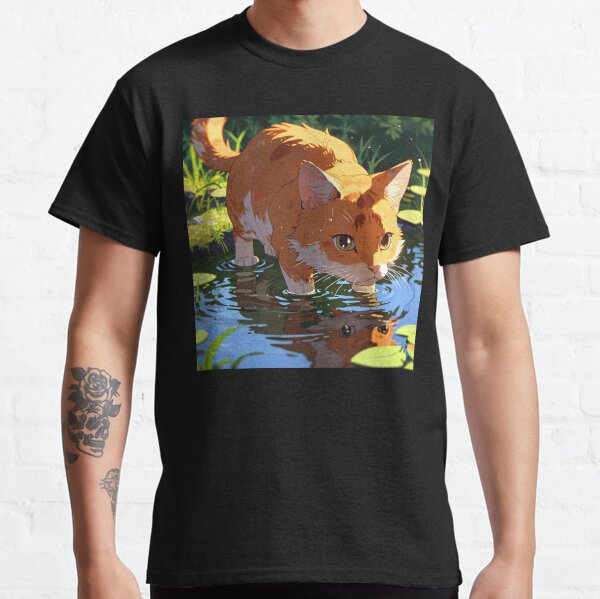 Cat on river Classic T-Shirt