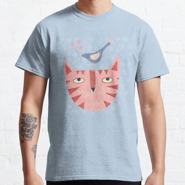 Cat, Bird and Flower Classic T-Shirt