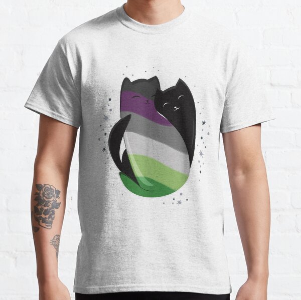 Funny asexual cat Cute Cat Paint Colorful Cat, asexual cat Classic T-Shirt