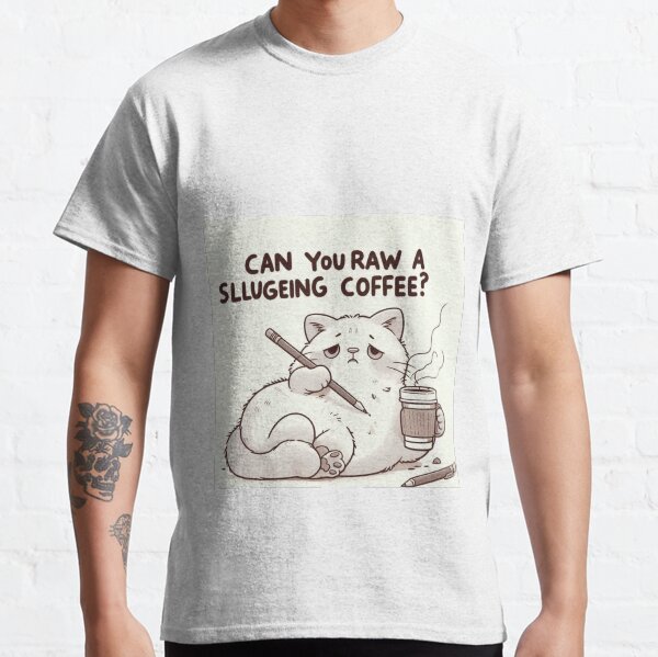 Cat drinking coffee Classic T-Shirt