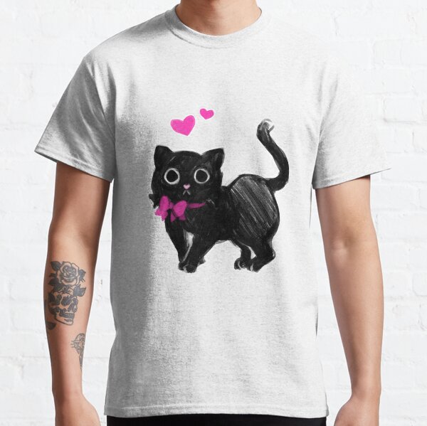 Black cat with hearts Classic T-Shirt