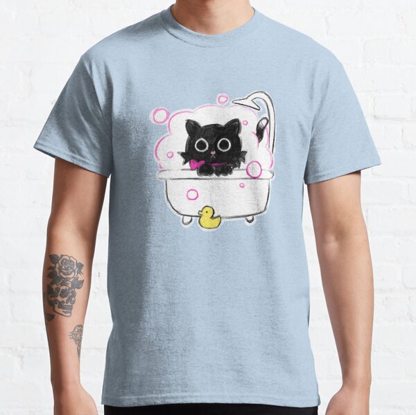 Cute black cat in bathtube Classic T-Shirt