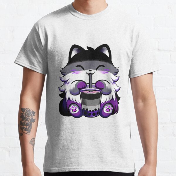 Funny asexual cat Cute Cat Paint Colorful Cat, asexual cat Classic T-Shirt