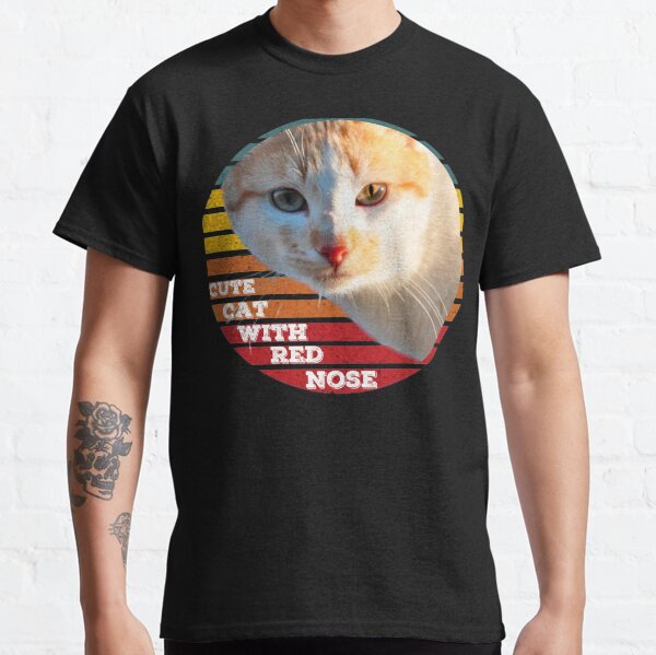 Cute cat with red nose Classic T-Shirt