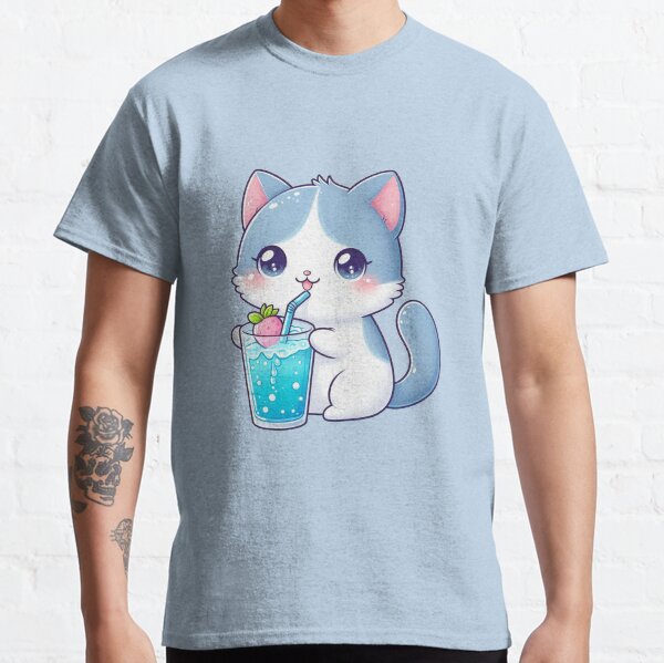 Kawaii cat with smoothie Classic T-Shirt