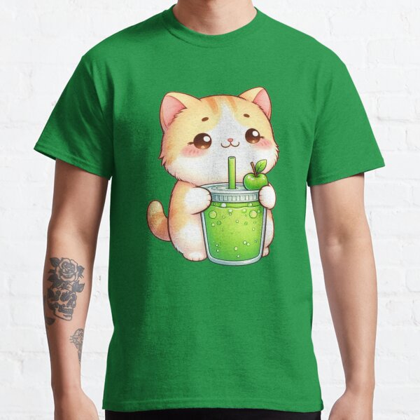 Kawaii cat with smoothie Classic T-Shirt